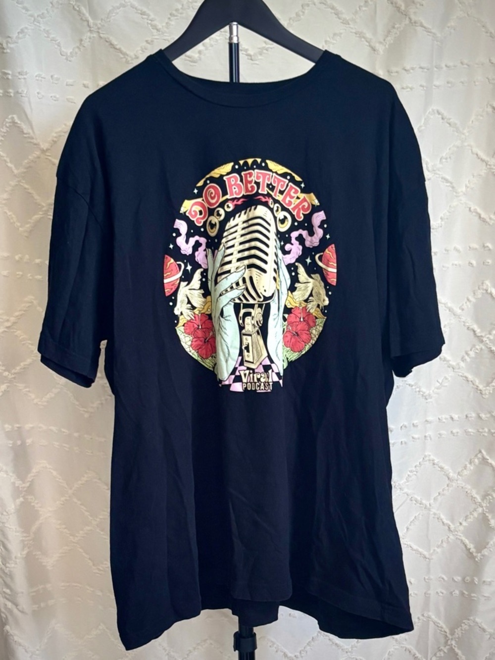 Viral Podcast Do Better Graphic Tee Black 3X Plus Size Oversized Podcast Shirt